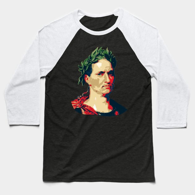 Julius Caesar Pop Art Baseball T-Shirt by Nerd_art